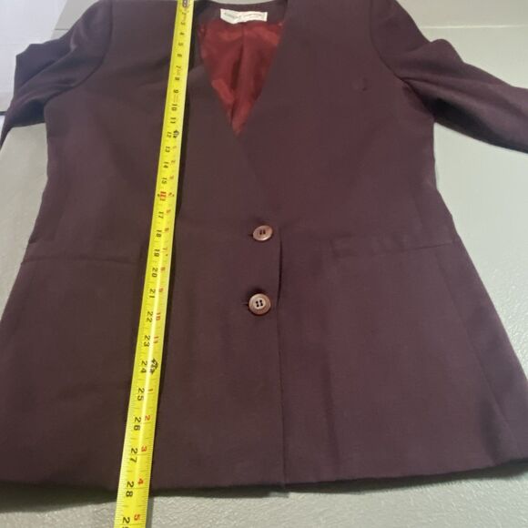 Vintage CASUAL CORNER 2 Piece Suit Set Skirt Blazer Petite 10 Womens 10P Purple - Picture 11 of 16